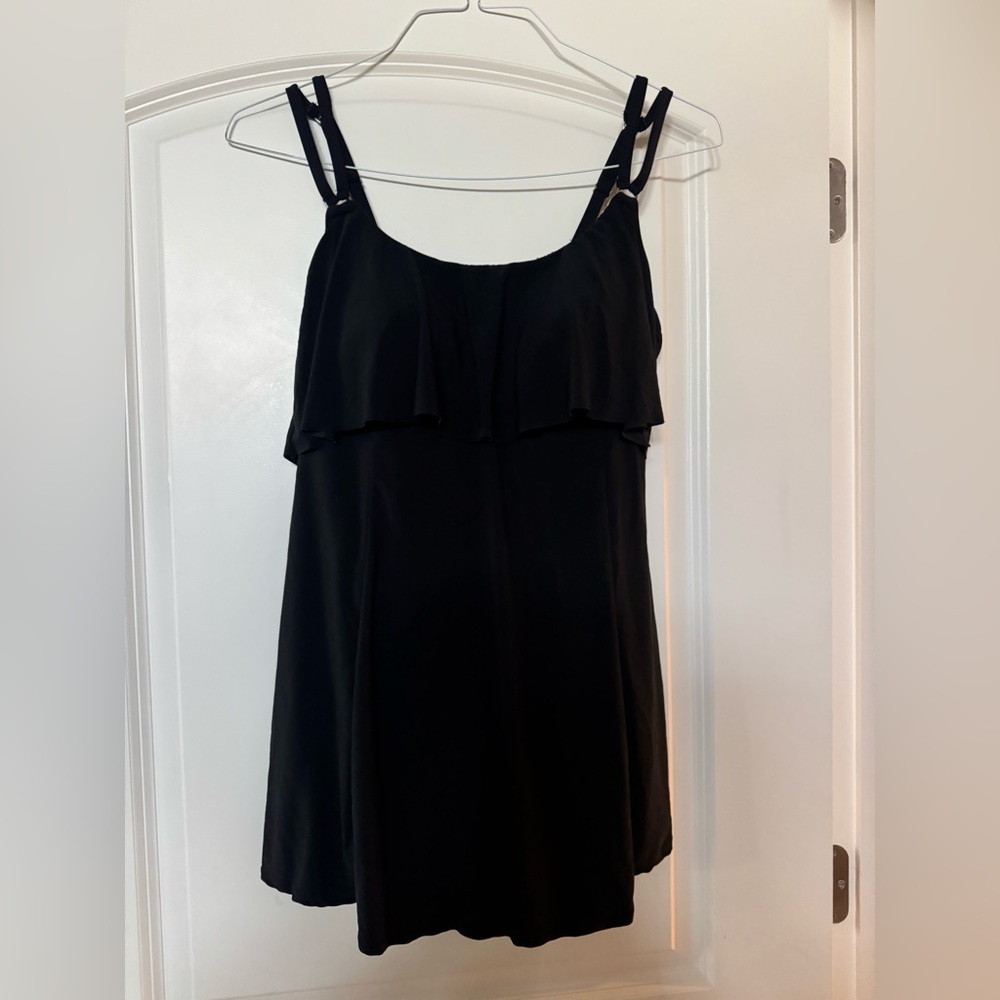 Croft and barrow Black Swim Dress bathing suit size 14 with adjustable straps